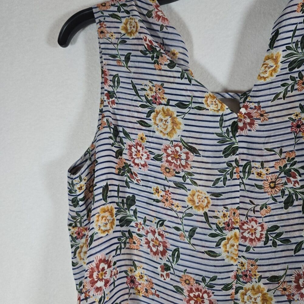 Cabi Womens Small Garden Blouse Blue Grey Floral Top Sleeveless New No Tags - Picture 10 of 12
